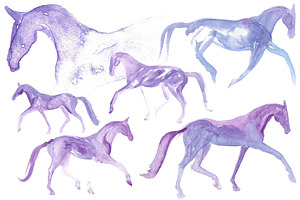 Watercolor Dressage Horse Sketches