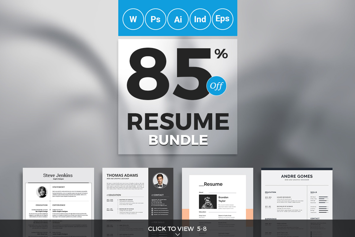 Best Selling Resume/CV Big Bundle, a Resume Template by ThemeDevisers (Photo 3 of 5)