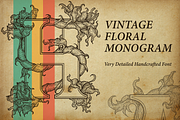 Vintage Floral Monogram, a Font by figuree studio (Thumbnail 1 of 8)