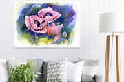 Watercolor Poppies Flowers Art, a Decorative Illustration by MaryAmi (Thumbnail 2 of 3)