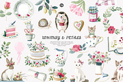 whimsical tea party clipart set, a Decorative Illustration by Patishop Art (Thumbnail 1 of 10)