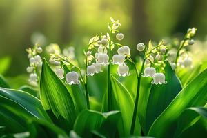 Closeup view of lily of the valley, a Photo by Pavel_design