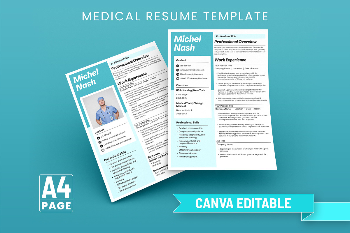 Medical Resume Template, a Print Template by Snapybiz (Photo 1 of 10)
