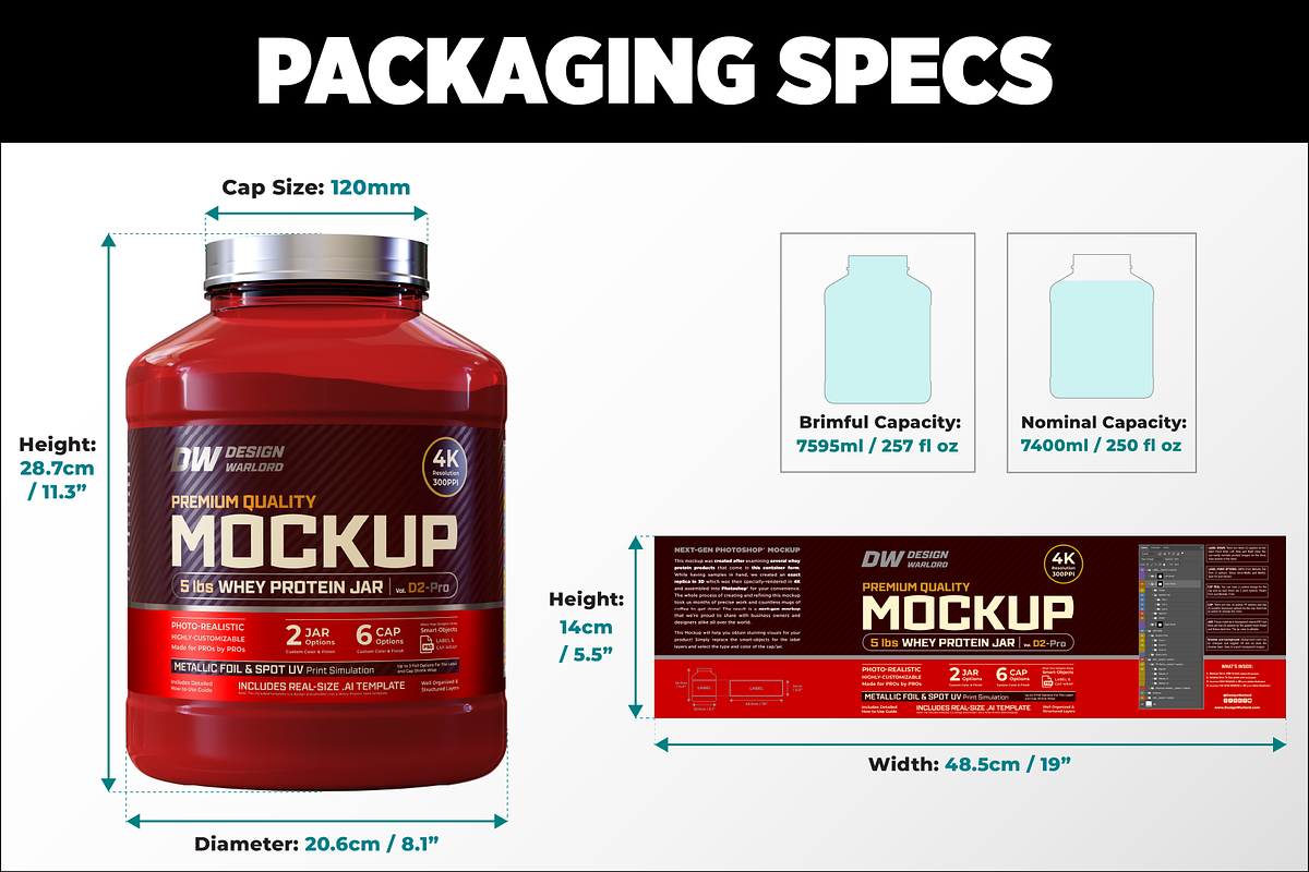 5lb Whey Protein Jar Mockup D2-Pro, a Packaging Mockup by Design Warlord (Photo 13 of 16)