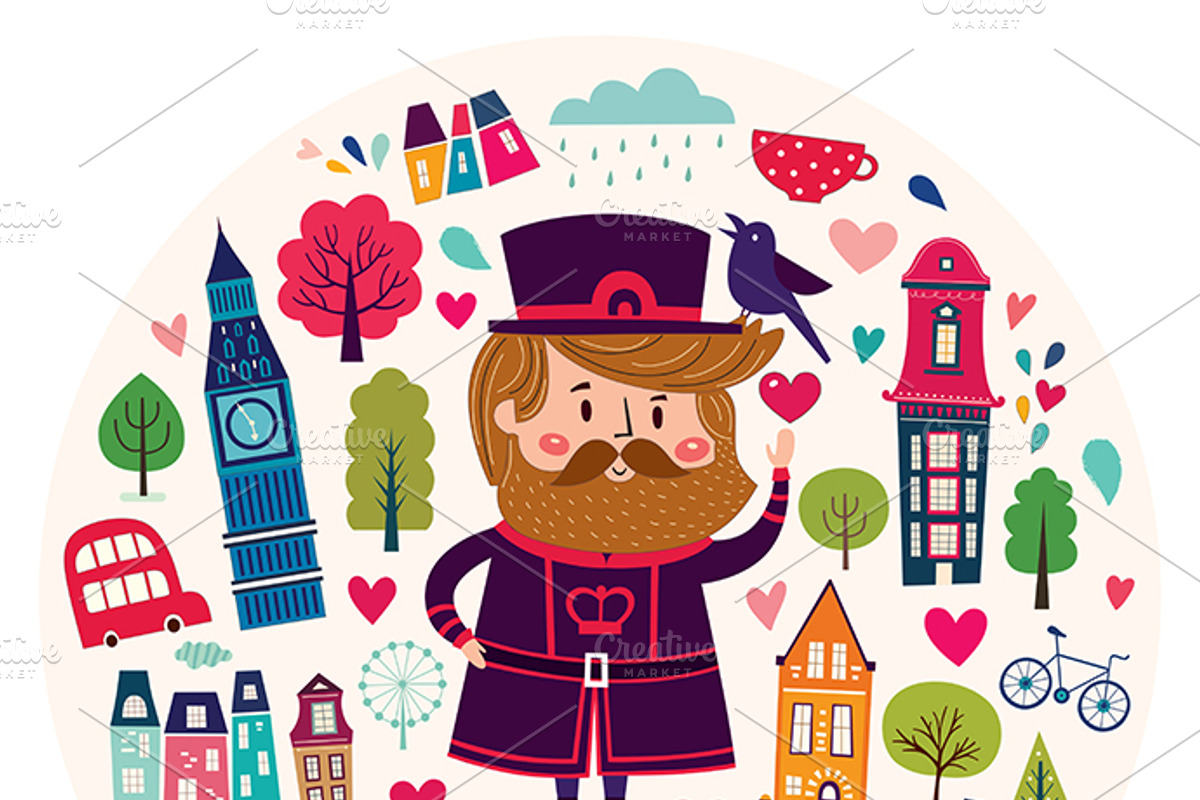 Illustrations with London symbols, a Decorative Illustration by MoleskoStudio (Photo 7 of 9)