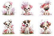 Whimsical Spring Dogs Clipart, an Illustration by CreationArt (Thumbnail 4 of 7)