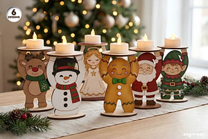 Christmas Character Candle Holders