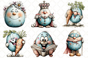 Whimsical Funny Easter Eggs Clipart, an Illustration by Black Bird Studio (Thumbnail 4 of 6)