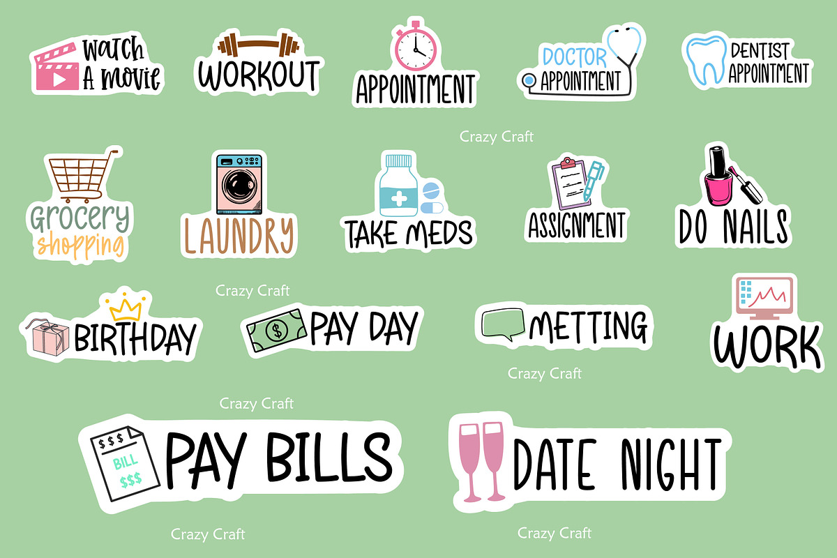 31 Daily life icon goodnotes sticker, a Decorative Illustration by CrazyCraft (Photo 2 of 4)