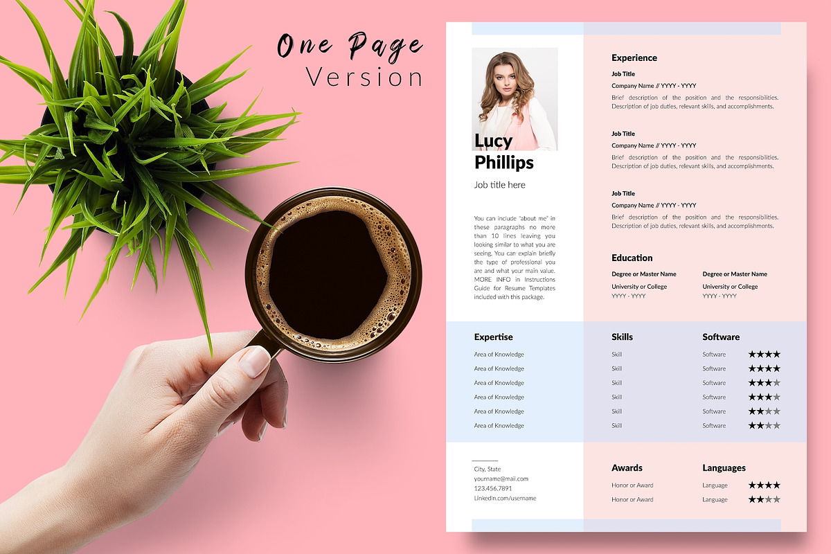 Modern CV Bundle / Resume - Lucy, a Resume Template by Templates Design Co. (Photo 2 of 17)