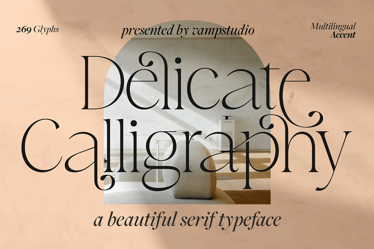 Delicate Calligraphy Elegant Serif, a Serif Font by Vampstudio (Photo 1 of 14)