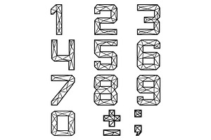 Black numbers on a white background, an Outline Icon by RODINA