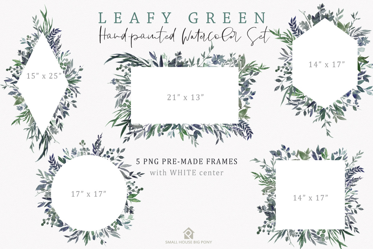 Leafy Green - Watercolor Set, a Graphic by SmallHouseBigPony (Photo 8 of 13)