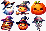 Kawaii Halloween Clipart Bundle, an Illustration by Canvas Craft (Thumbnail 3 of 8)