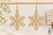 Geometric Snowflake Earrings SVG, an Object Graphic by Canvas Craft (Thumbnail 1 of 3)