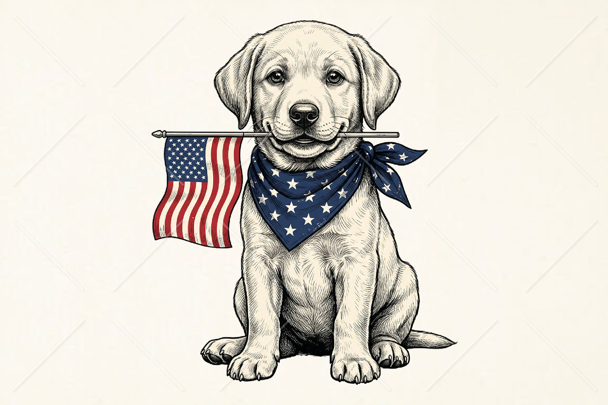 4Th of July Patriotic USA Flag PNG, a Seasonal Illustration by Canvas Craft (Photo 1 of 6)