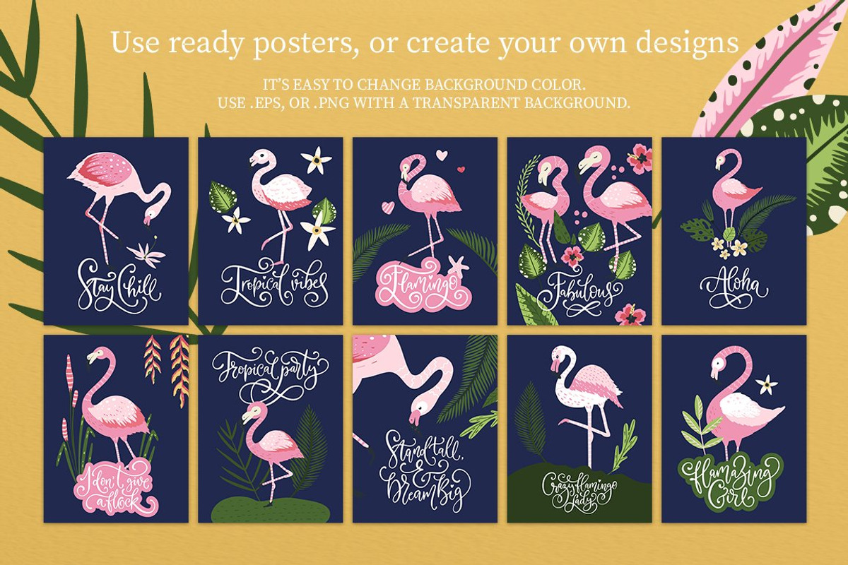 Flamingo Gardens illustration bundle, an Animal Illustration by Red Ink (Photo 5 of 12)