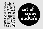 Vector Set of crazy stickers., a Decorative Illustration by PoPaShop (Thumbnail 1 of 3)