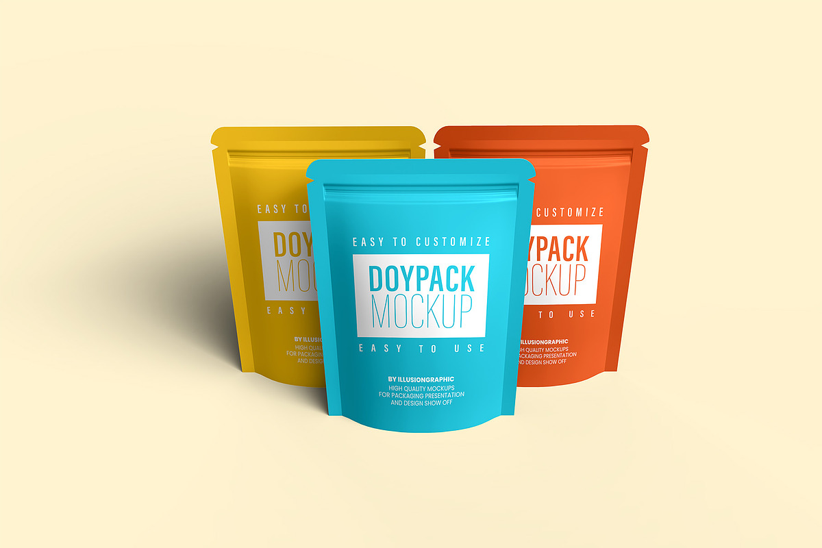 Doypack Mockup - 8 views, a Packaging Mockup by Illusiongraphic (Photo 4 of 19)
