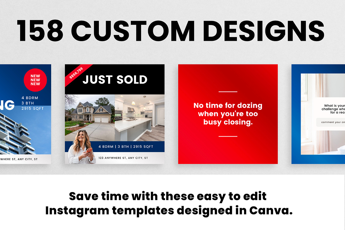 Realtor Instagram Canva Templates, a Social Media Template by Galaxybomb (Photo 2 of 10)