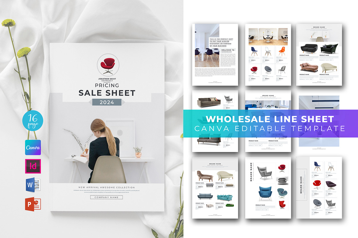 Line Sheet Bundle | Word & Indd, a Stationery Template by obayes (Photo 2 of 34)
