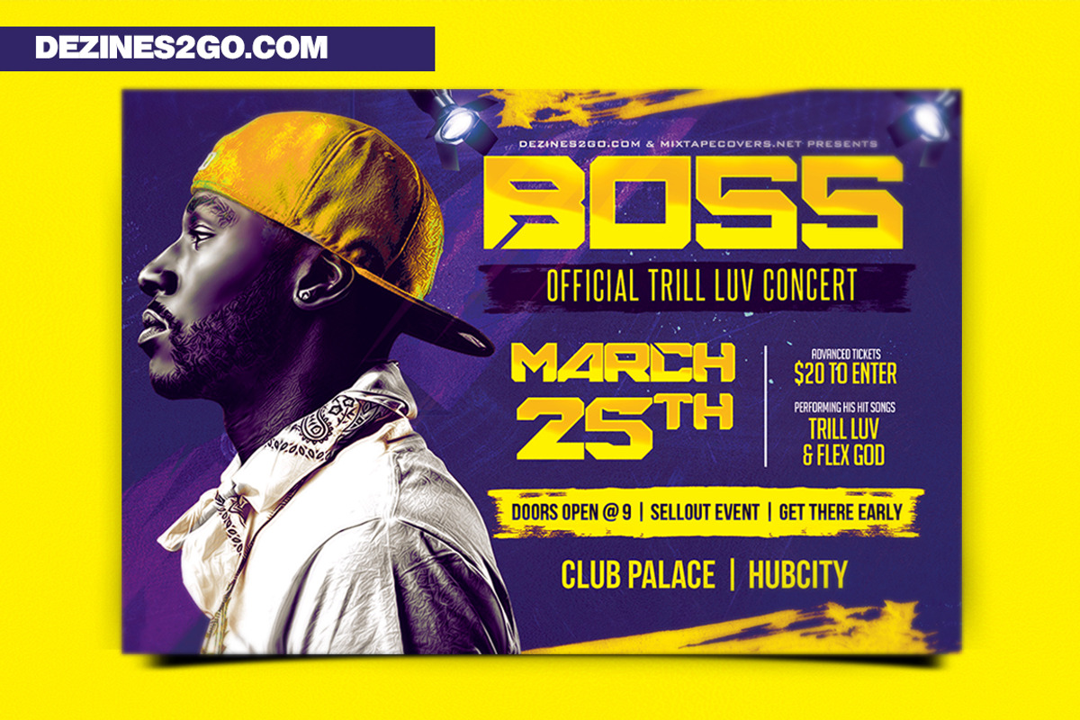 Boss Artist Flyer Template, a Flyer Template by Dezines2go | Creative ...