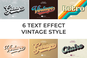 6 Vintage Text Effect Style Bundle