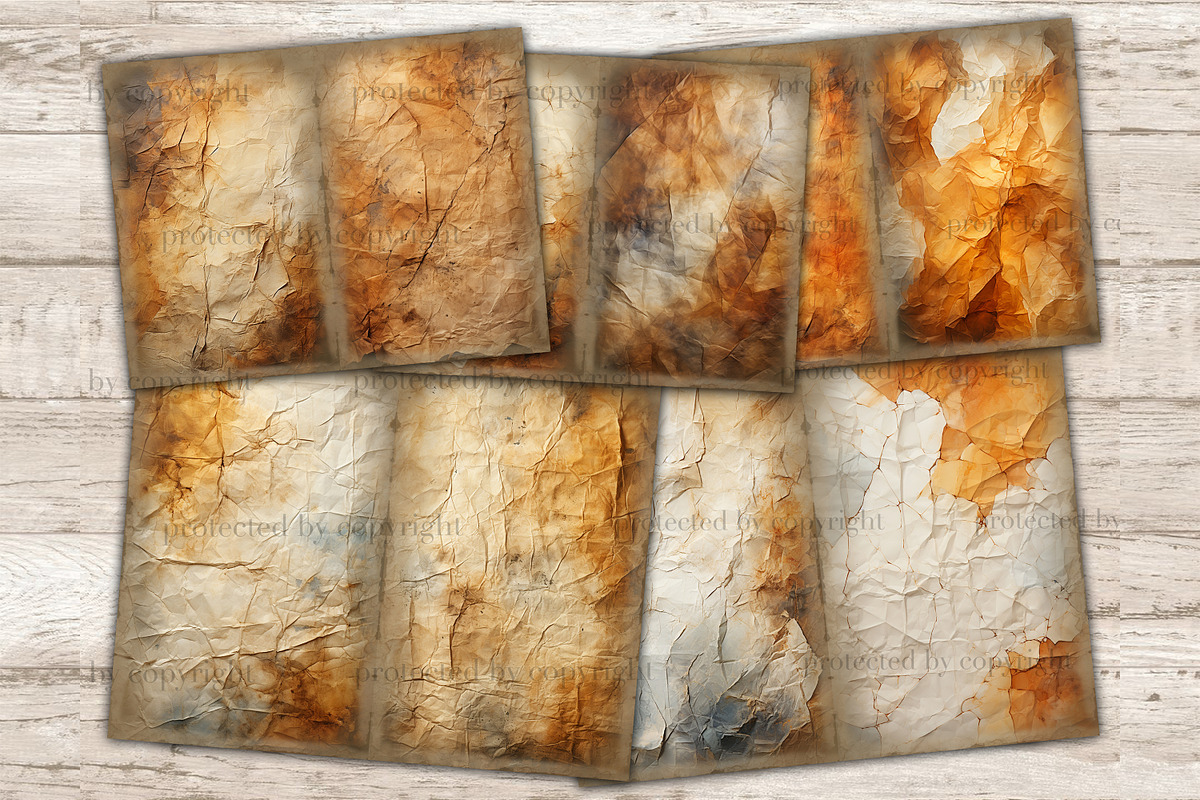 Crumpled Paper Junk Journal Pages |, a Texture Illustration by GlamArtZhanna (Photo 7 of 10)