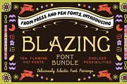 Font Bundle: Blazing Hot fonts, a Font by Press & Pen (Thumbnail 1 of 9)