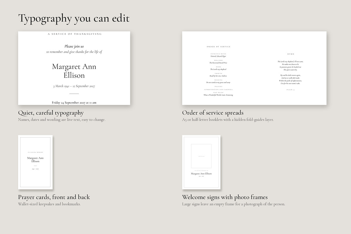 Memorial Stationery 100 Templates V2, an Invitation Template by pawellpi (Photo 5 of 90)
