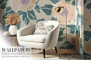 Living Room Wallpaper Mockups, a Product Mockup by mock-ups (Thumbnail 1 of 16)