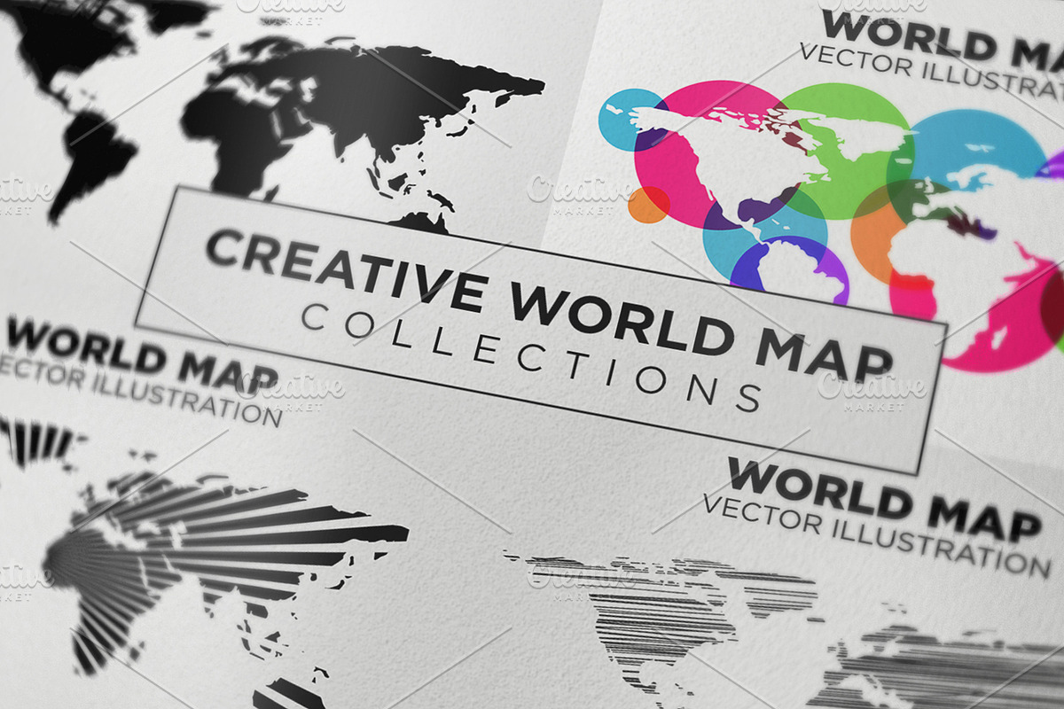 Creative World Map Vector, an Education Illustration by Toko Pak Sabar (Photo 1 of 2)