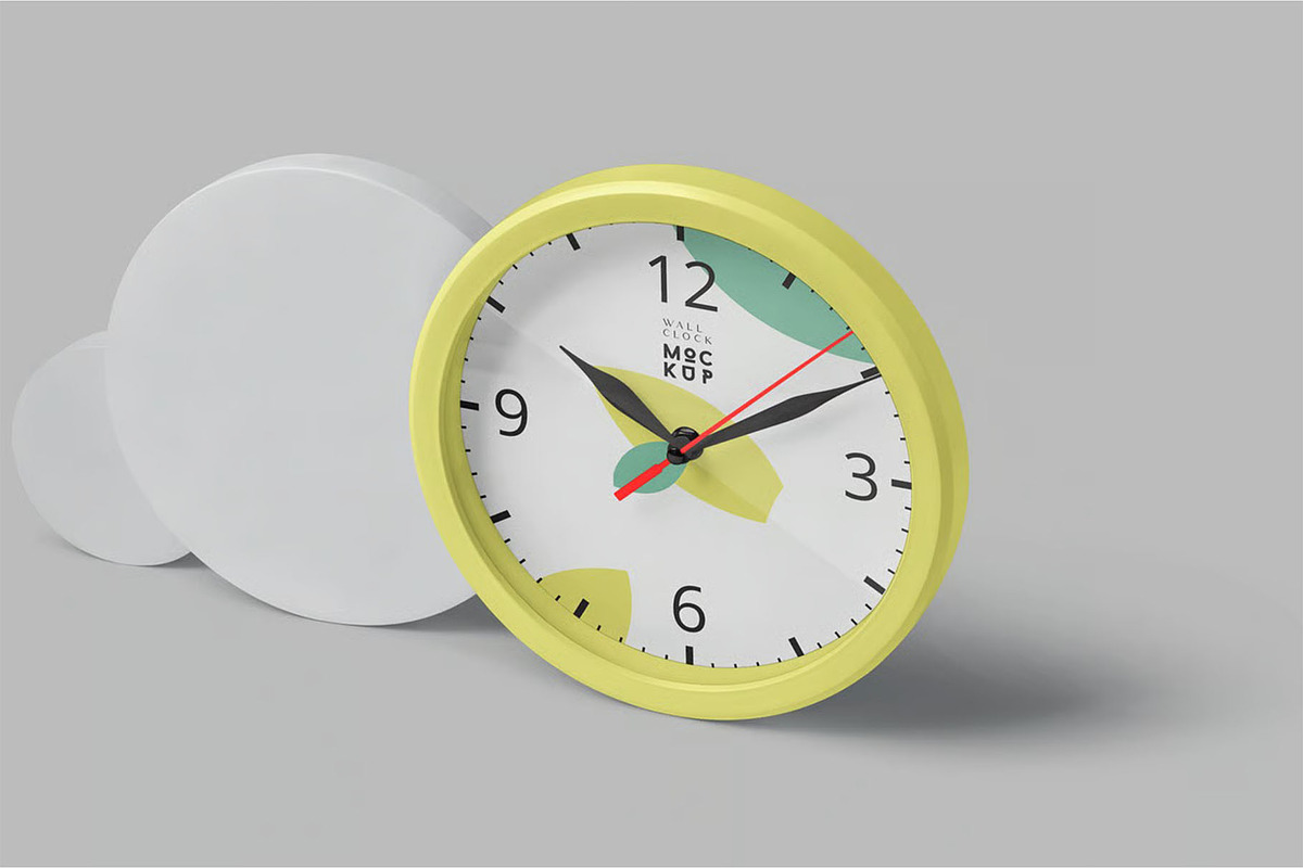 Round Wall Clock Mockups, a Product Mockup by megostudi0 (Photo 2 of 7)