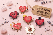 Cute Heart Characters & Patterns, an Object Graphic by IRSYART (Thumbnail 1 of 11)