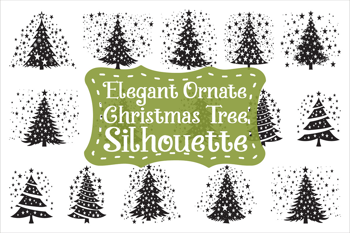 Elegant Swirl Christmas Tree Designs, an Illustration by Gfx_Store