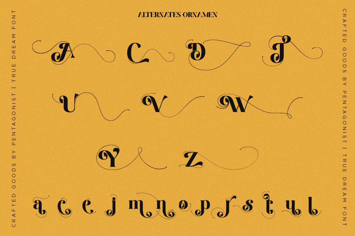 True Dream | Stylistic Display, a Serif Font by Pentagonistudio (Photo 10 of 11)