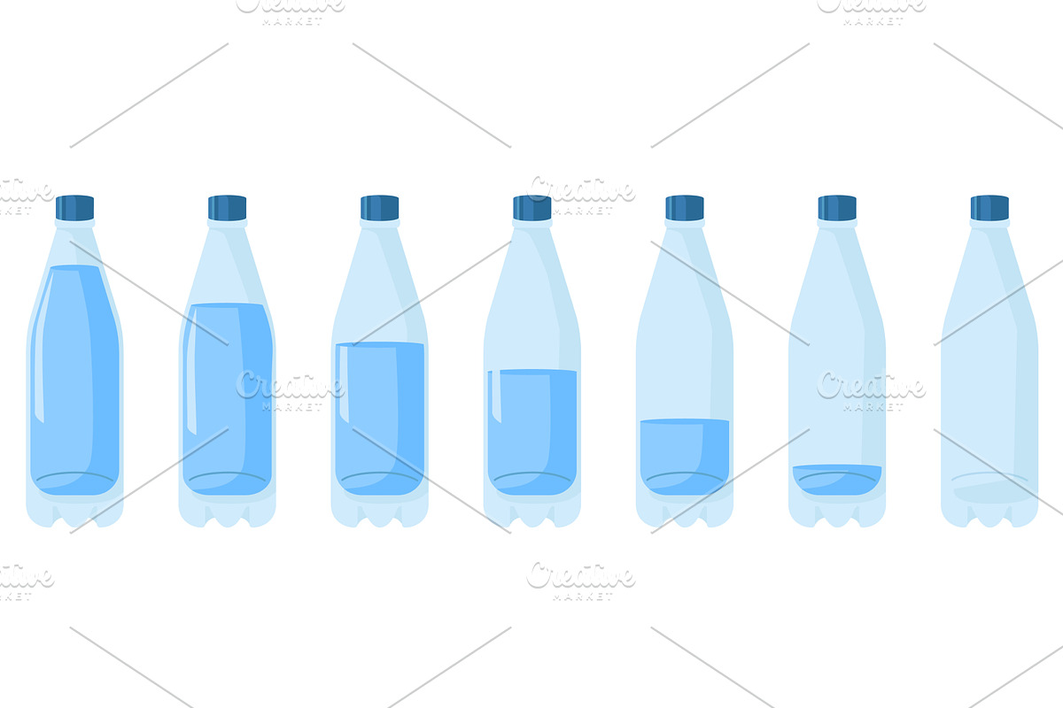 Plastic bottle with different water, a Food Illustration by Vectorbuum