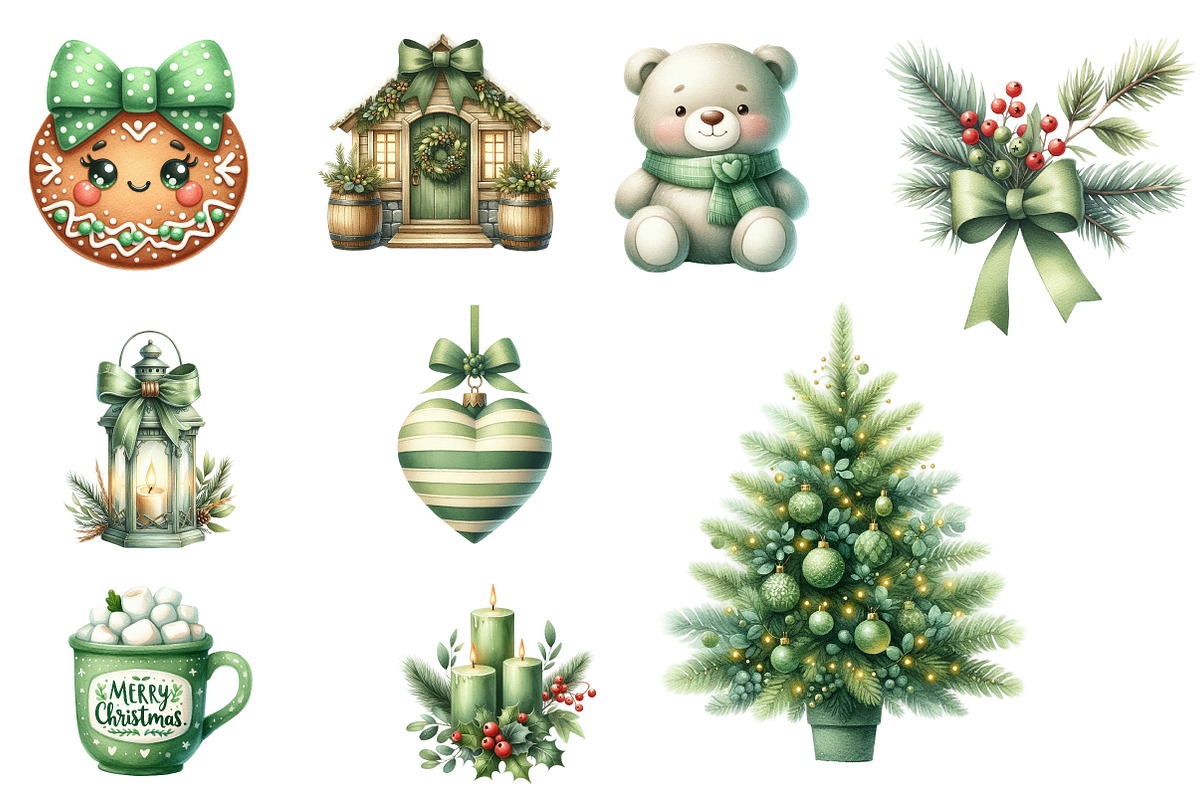 Green Christmas Clipart, an Illustration by Designworld (Photo 3 of 4)