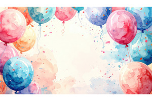 Watercolor balloons floating in, an Arts & Entertainment Photo by Igor Tichonow