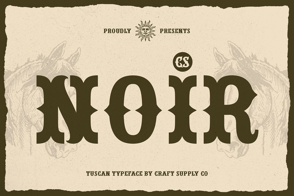 CS Noir – Tuscan Font, a Sans Serif Font by Craft Supply Co. (Photo 1 of 8)