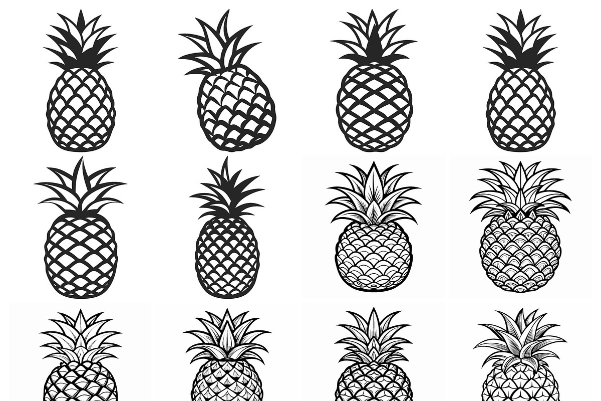 Pineapple tropical fruit vector, an Object Graphic by Billah Hub
