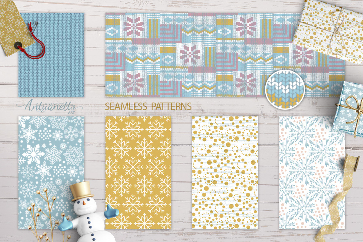 Sparkling snowflakes collection, a Seasonal Illustration by antuanetto (Photo 9 of 16)