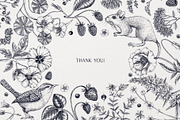 Vector Animals & Summer Flowers Set, a Seasonal Illustration by Yevheniia (Thumbnail 14 of 14)