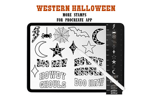 Western Halloween Procreate Stamps