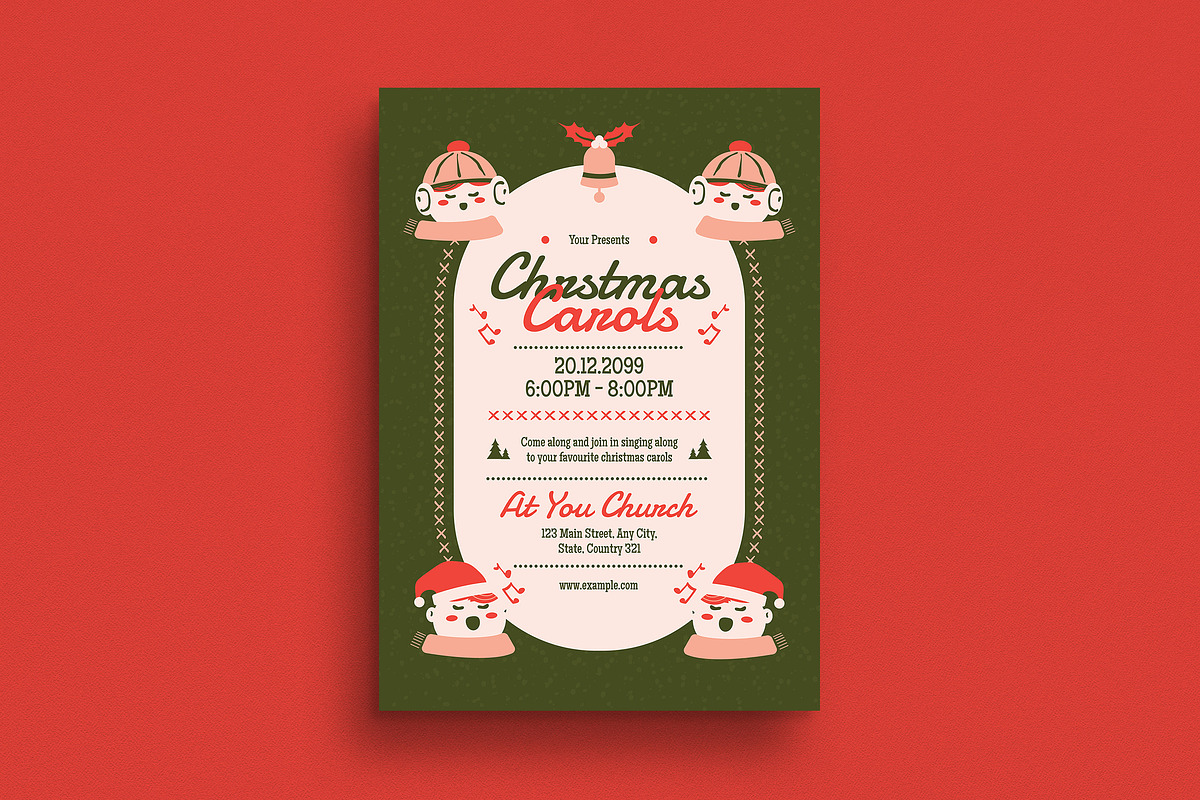Retro Christmas Carol Event Flyer, a Flyer Template by Guuver (Photo 1 of 3)