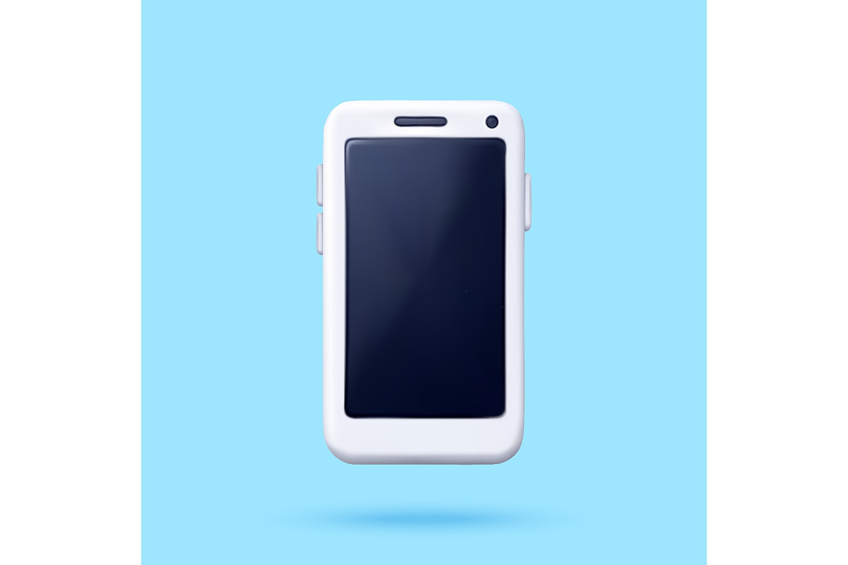 3D blank smartphone icon, an Object Illustration by Abscent (Photo 1 of 3)