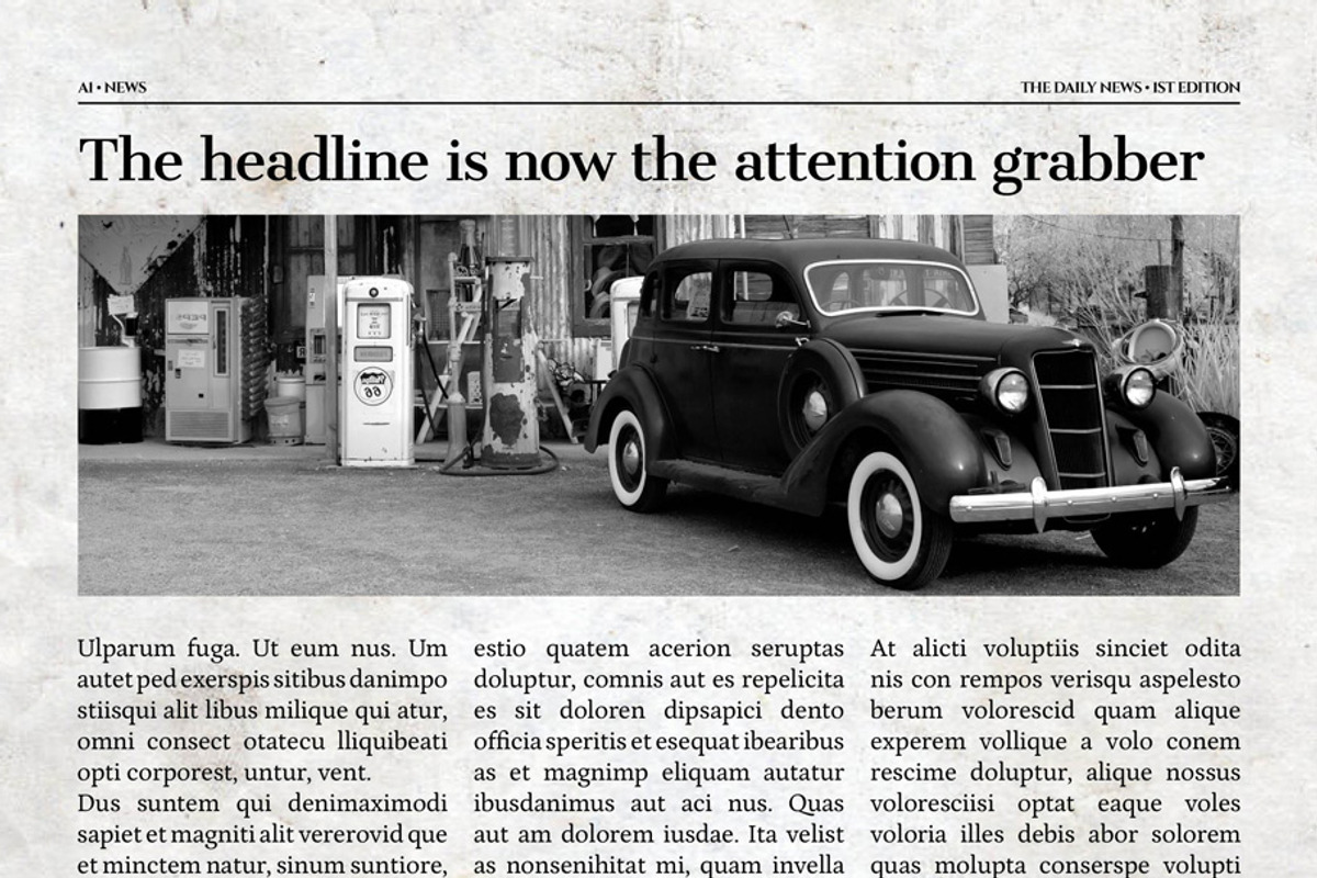 Vintage InDesign Newspaper Template, a Flyer Template by Newspaper Templates (Photo 2 of 12)