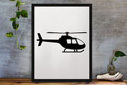 Helicopter Silhouette SVG, a Transportation Illustration by newminddesign (Thumbnail 4 of 10)