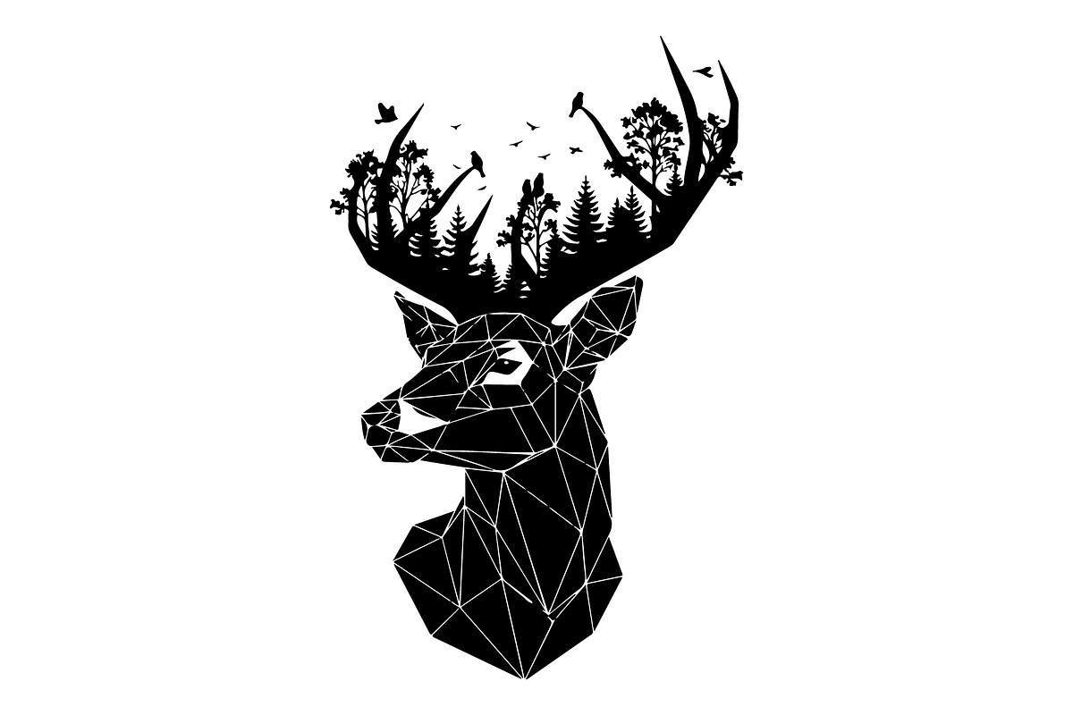 Deer Antler Silhouette Bundle, an Object Illustration by yasushie (Photo 23 of 31)
