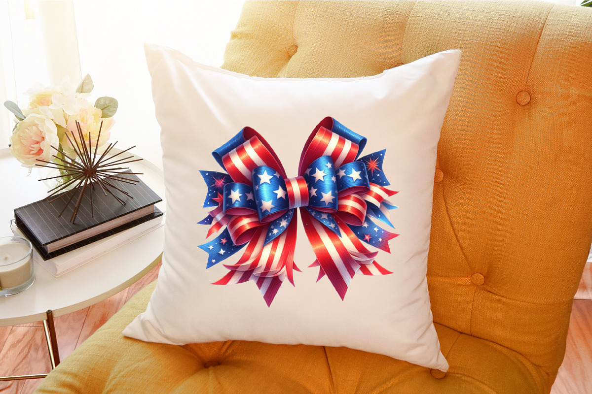 Watercolor 4th of July Bow Clipart, an Illustration by Sublimation Artist (Photo 6 of 6)